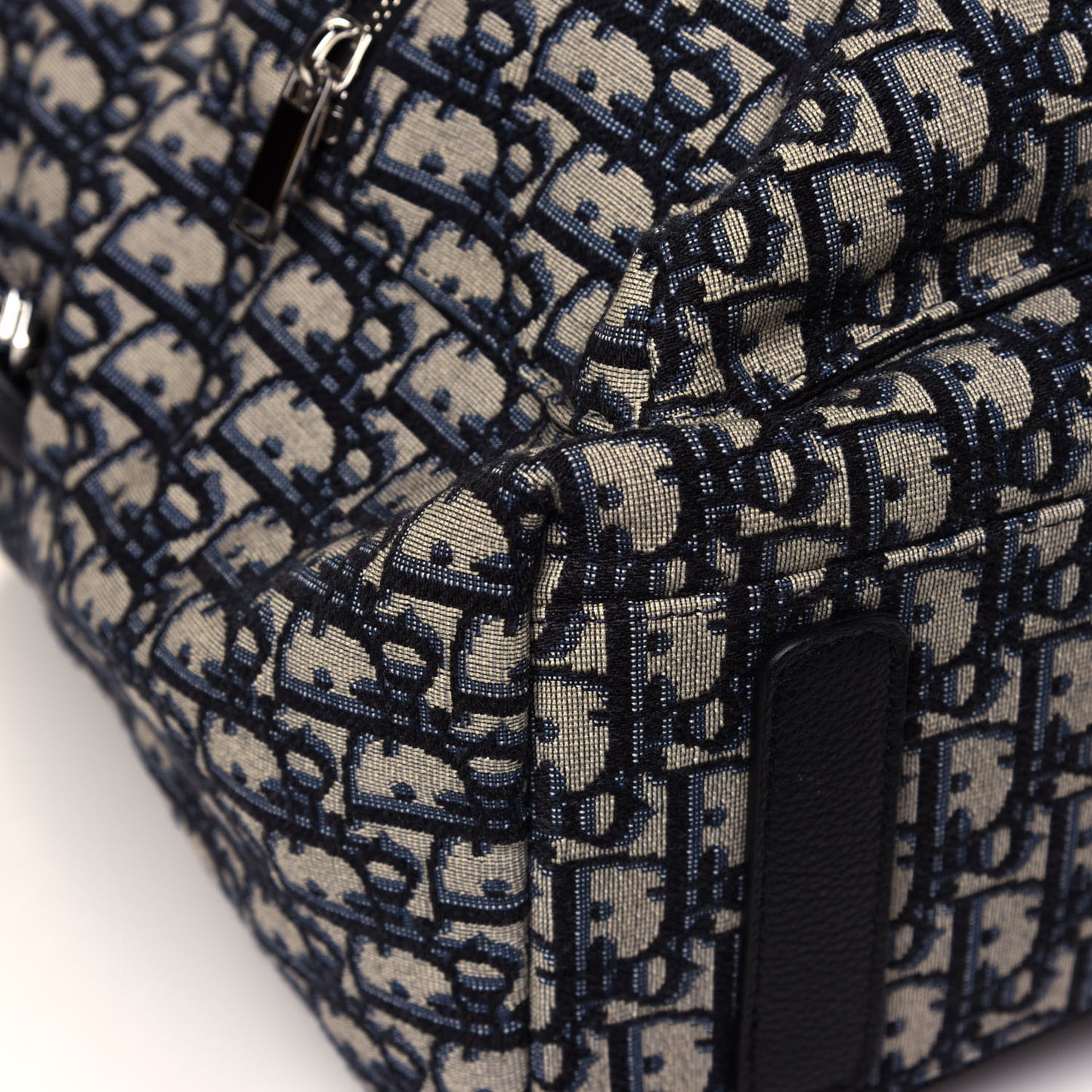 Oblique Calfskin Rider Backpack Beige Black