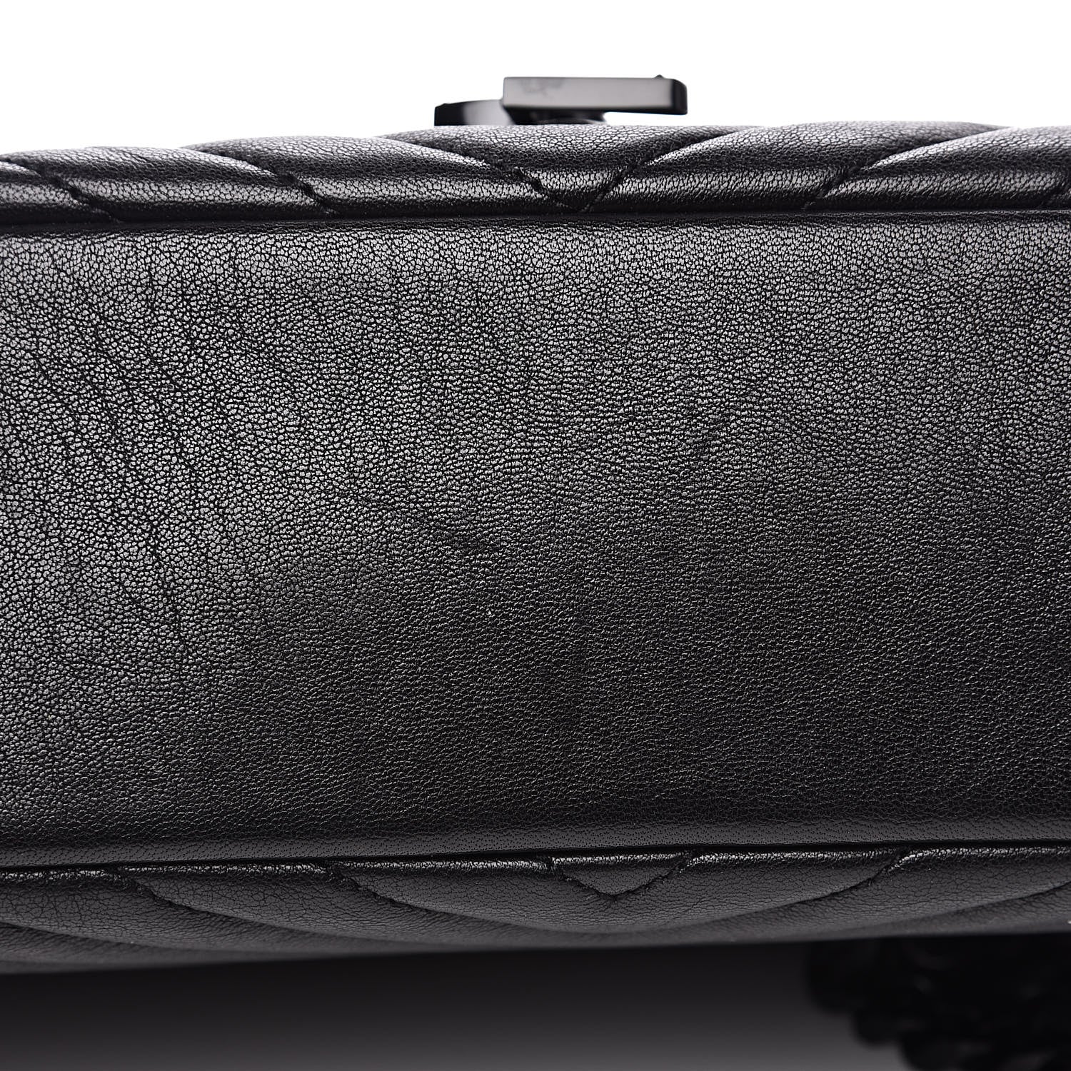 Saint Laurent Sheepskin Matelasse Chevron Monogram Monochrome Large College Satchel Black 14 of 14