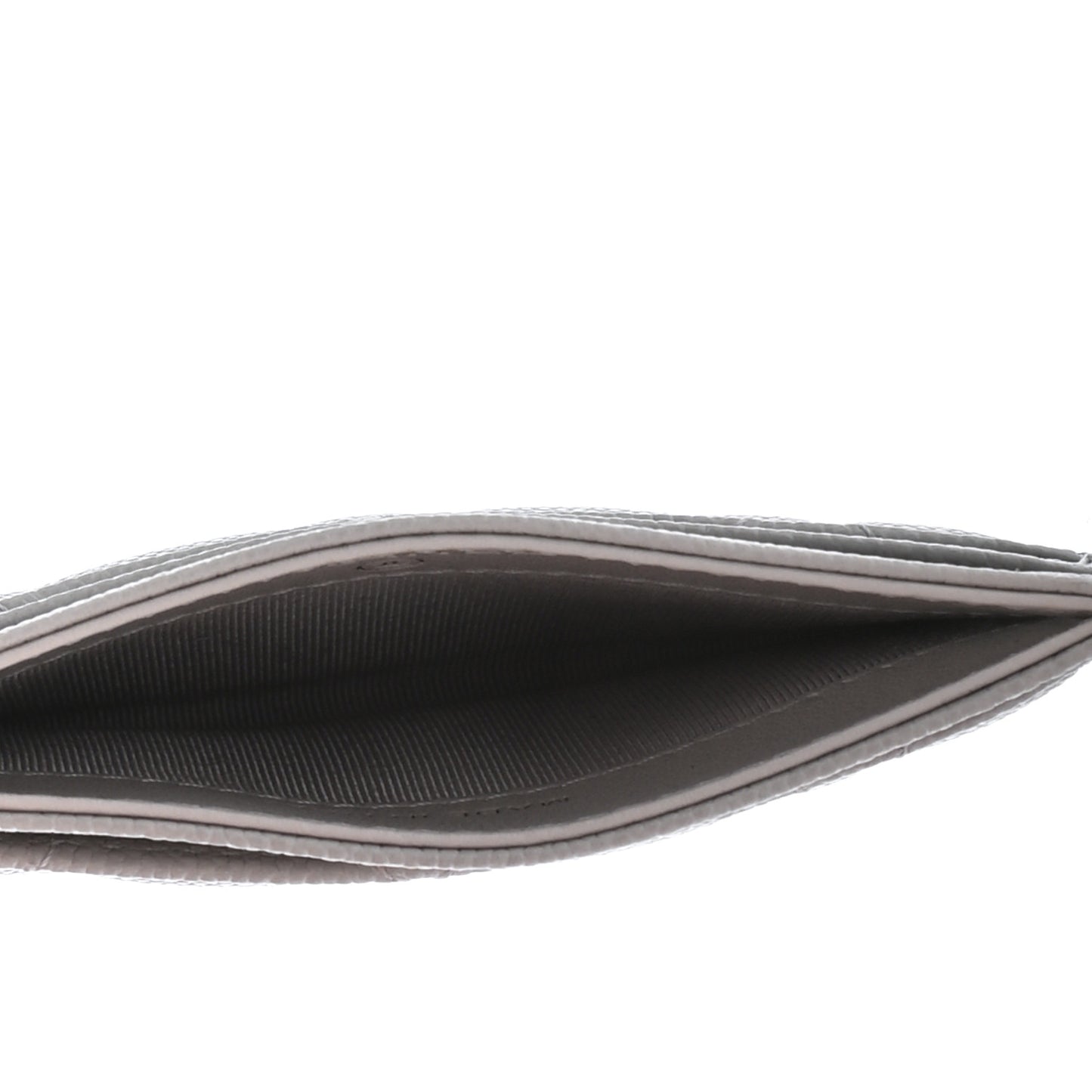 Caviar Quilted Card Holder Grey