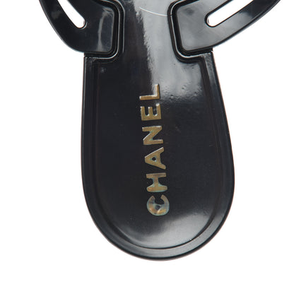 Chanel Jelly Camellia Thong Sandals 40 Black Ivory 9 of 16