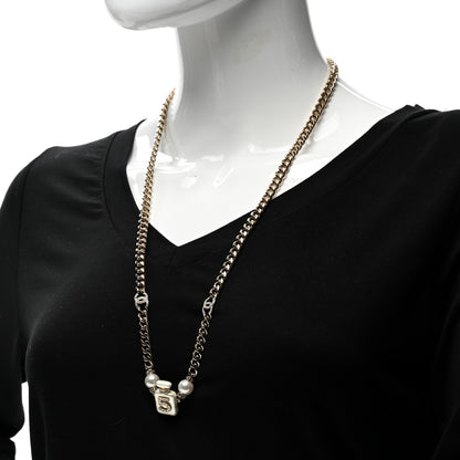 Chanel Resin Crystal Pearl CC No 5 Perfume Bottle Necklace 2 of 7