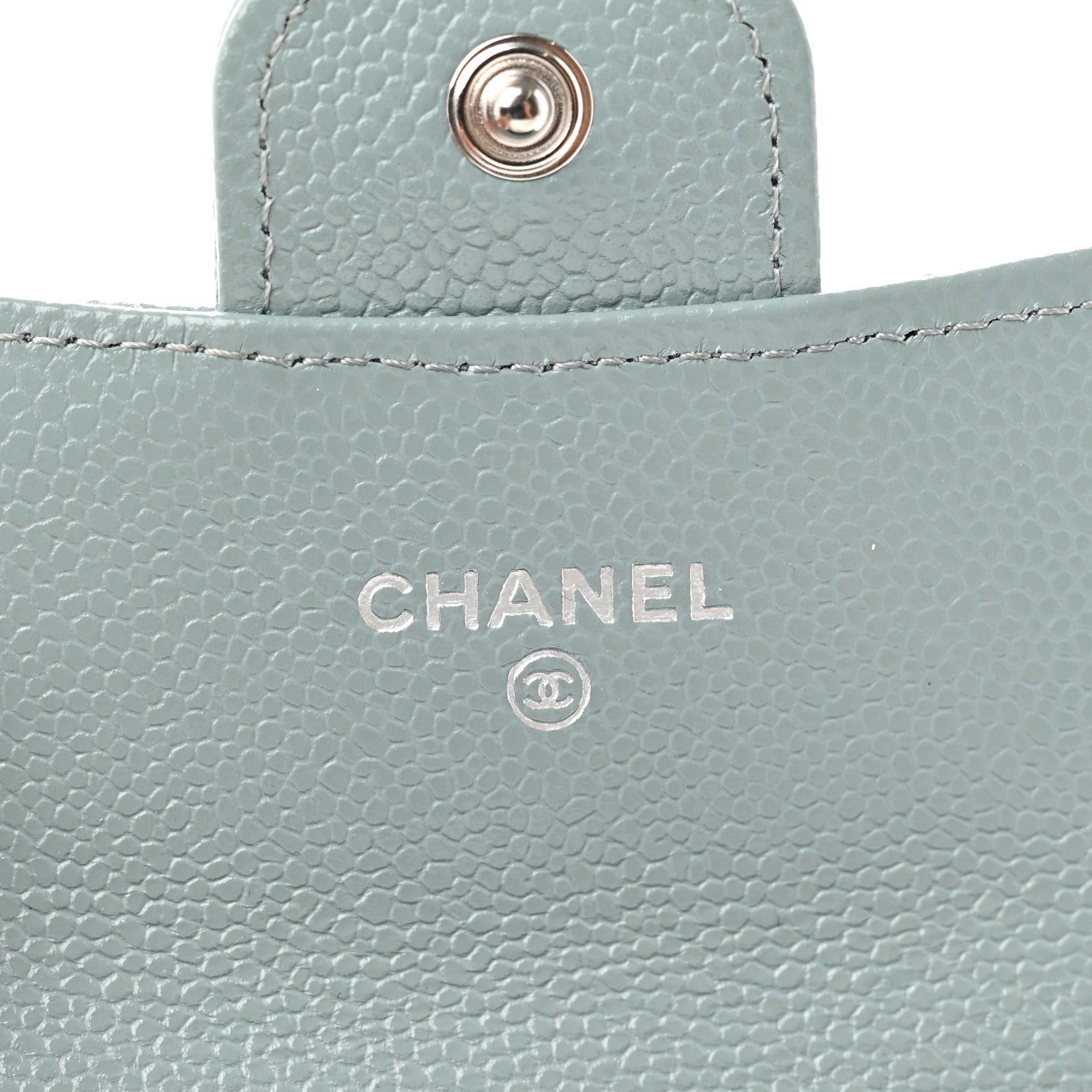 Chanel Caviar Quilted Flap Card Holder Wallet Grey 7 of 8
