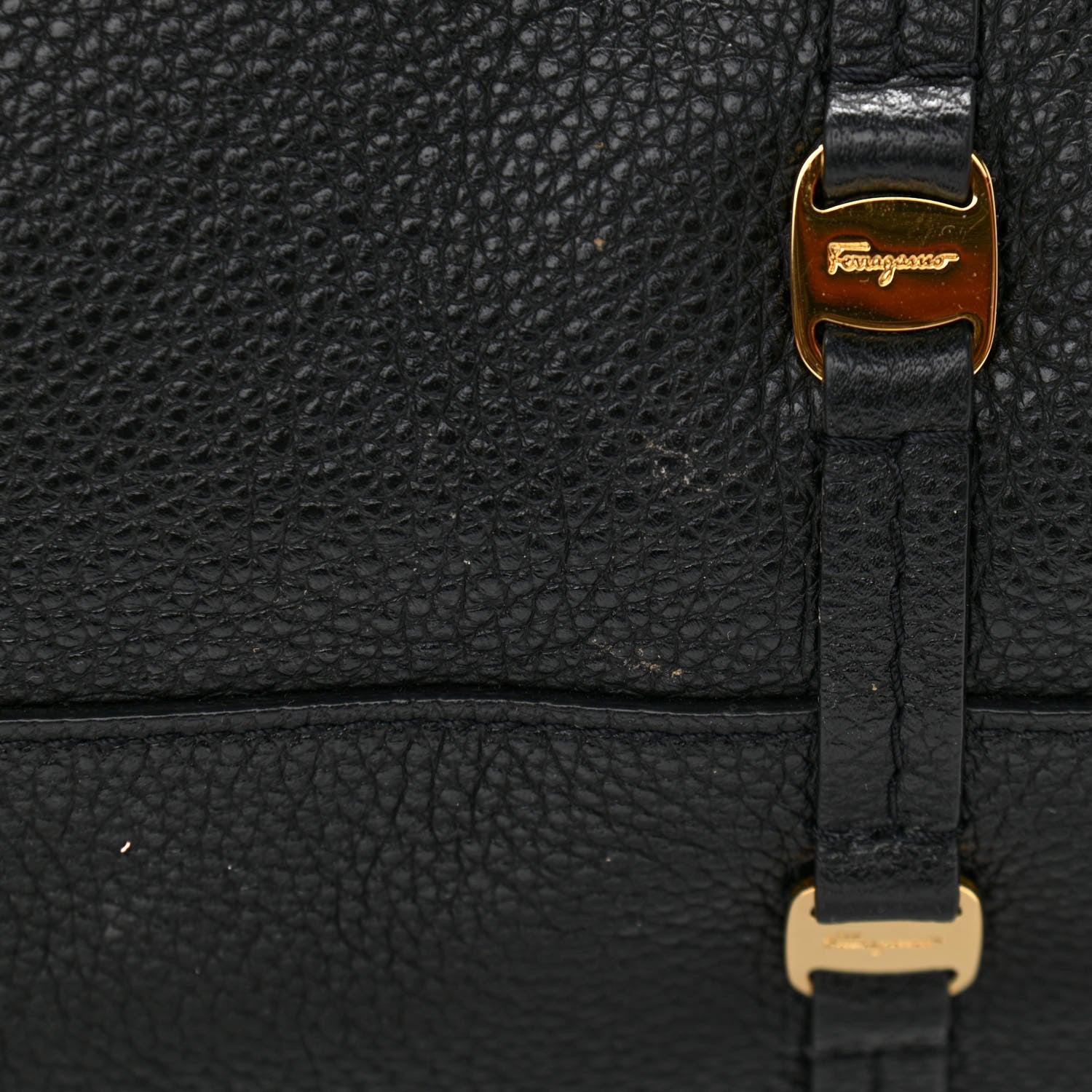 Salvatore Ferragamo Grained Calfskin Emotion Tote Black 11 of 11