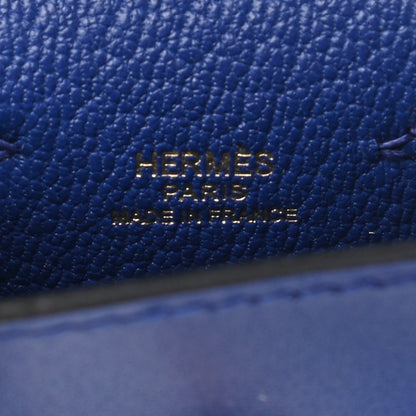 Hermes Tadelakt Chevre Mysore Kelly Quelle Idole Bag Charm Bleu Electrique Feu Jaune De Naples Vert Verone 3 of 5