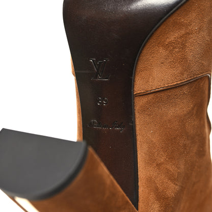 Louis Vuitton Suede Over The Knee Heeled Boots 39 Tan 7 of 8