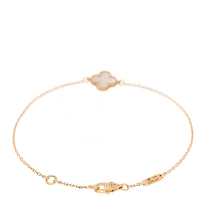 Van Cleef & Arpels 18K Yellow Gold Mother of Pearl Sweet Alhambra Bracelet 2 of 5