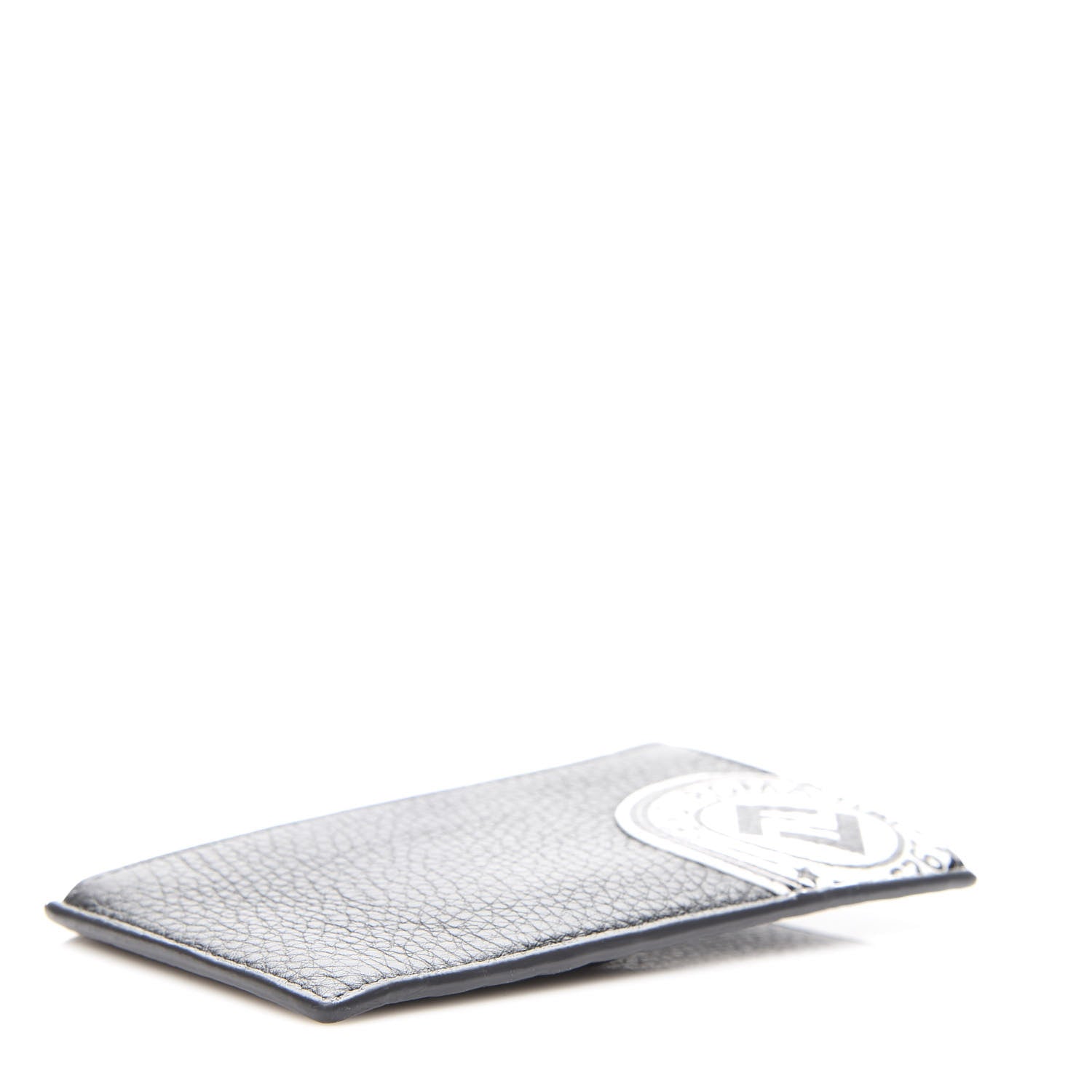 Fendi Cuoio Romano Stamp Patch Zip Card Holder Asfalto 3 of 8