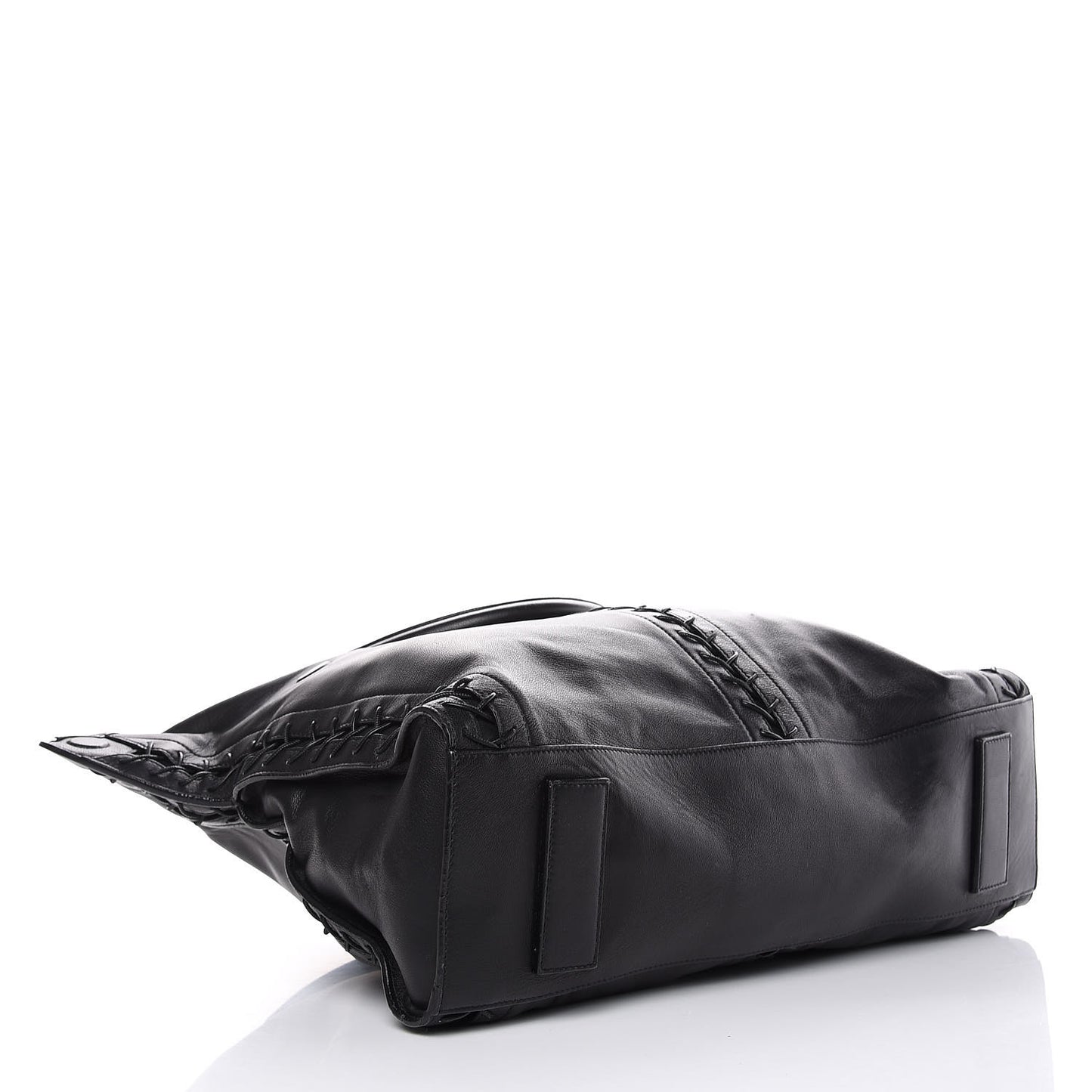 Lambskin Lace Up De Manta Tote Black