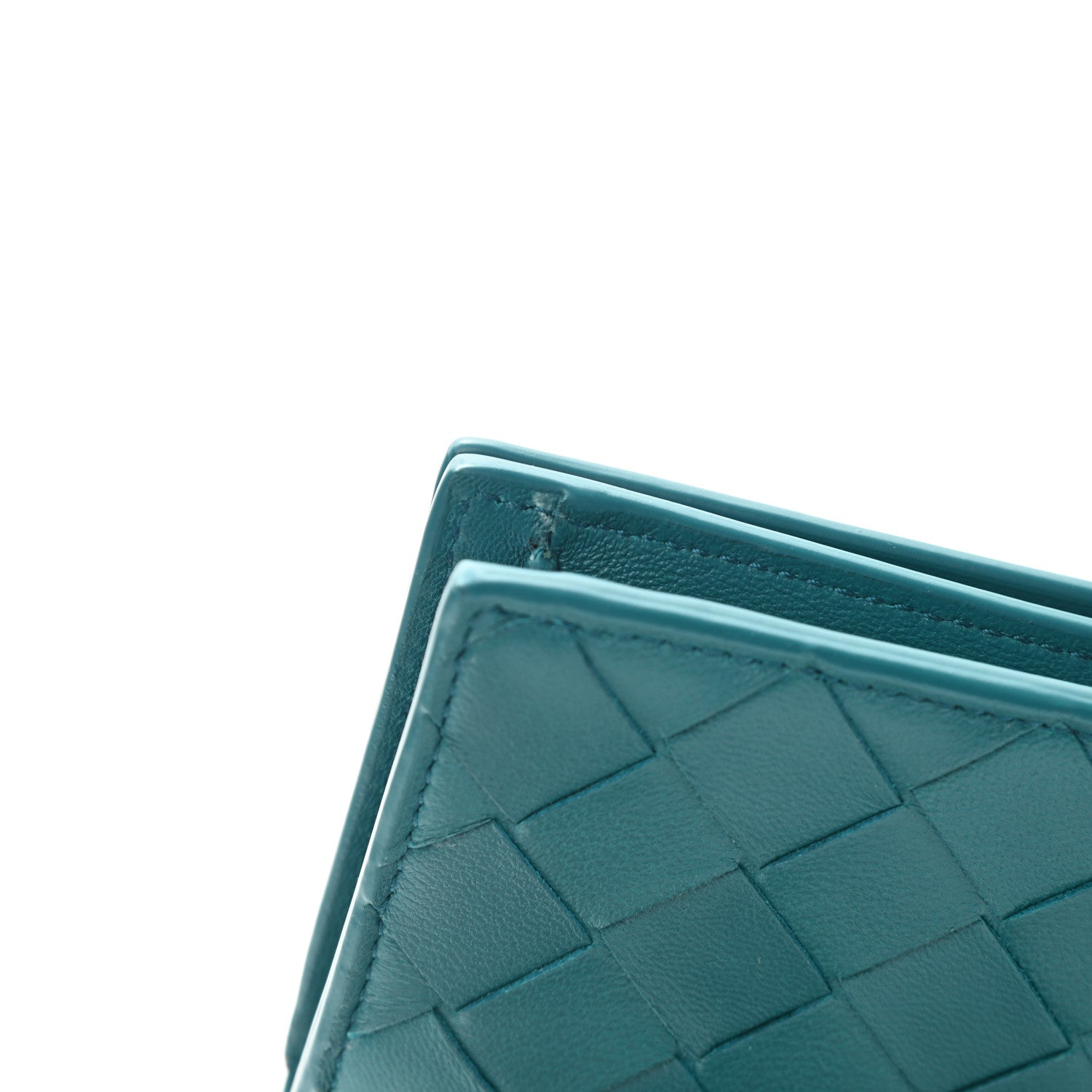 Bottega Veneta Nappa Intrecciato Card Holder Aqua 7 of 7