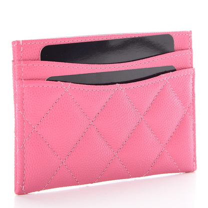 Chanel Metallic Caviar Quilted Card Holder Pink 3 of 9