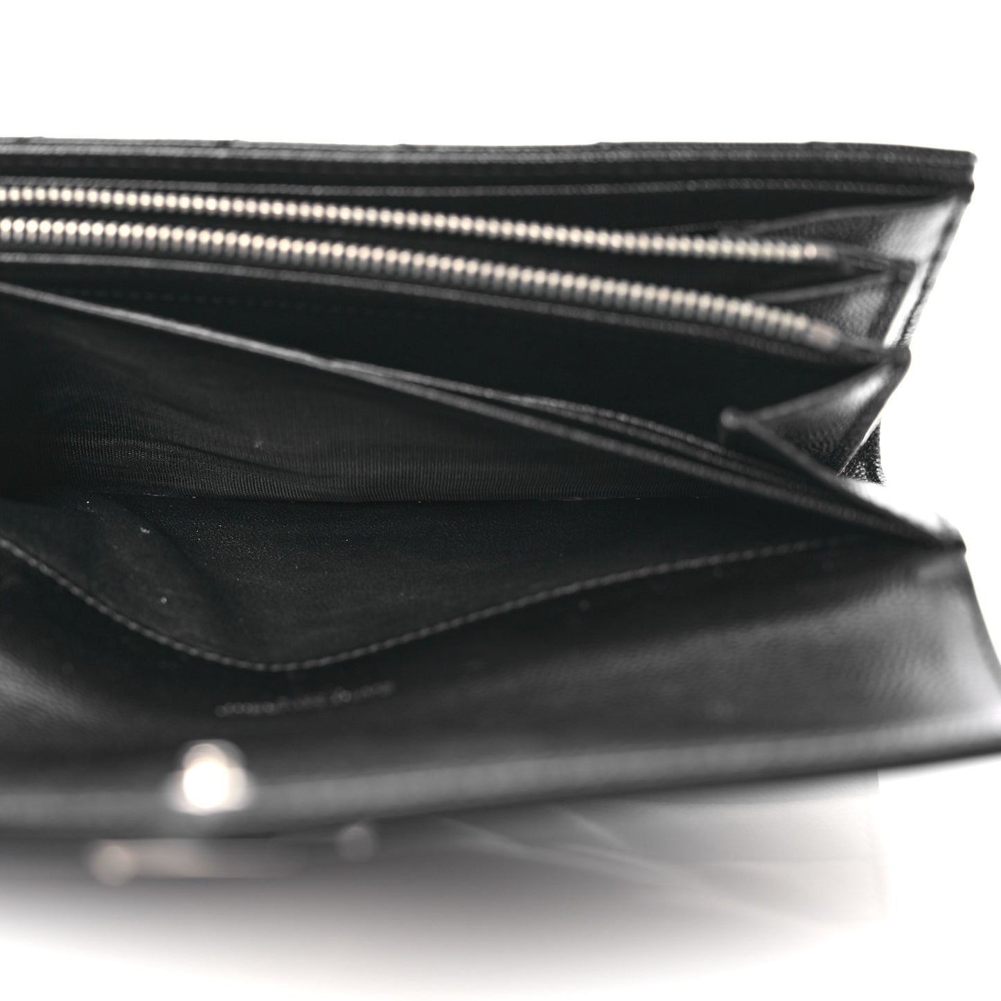 Grain De Poudre Matelasse Chevron Monogram Flap Wallet Black