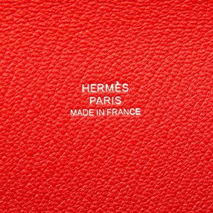Hermes Chévre Mysore Envelope Trio Wallet Rouge Tomate Orange Lime 7 of 8