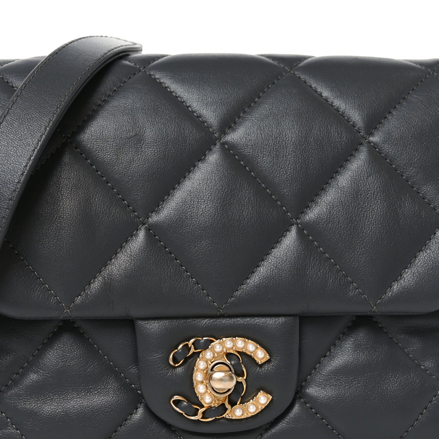 Chanel Lambskin Quilted Mini Crush On Chains Flap Bag Grey 8 of 10