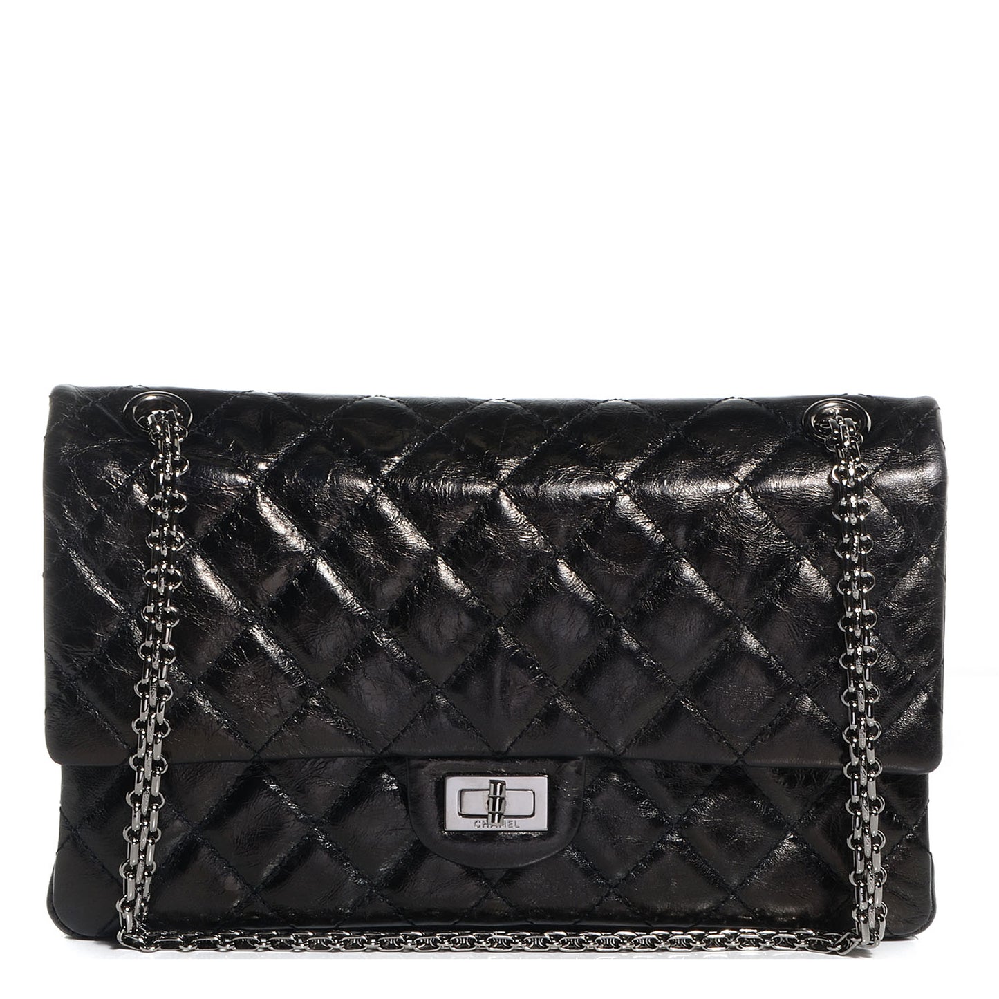 Aged Calfskin 2.55 Reissue 226 Flap Metallic Black