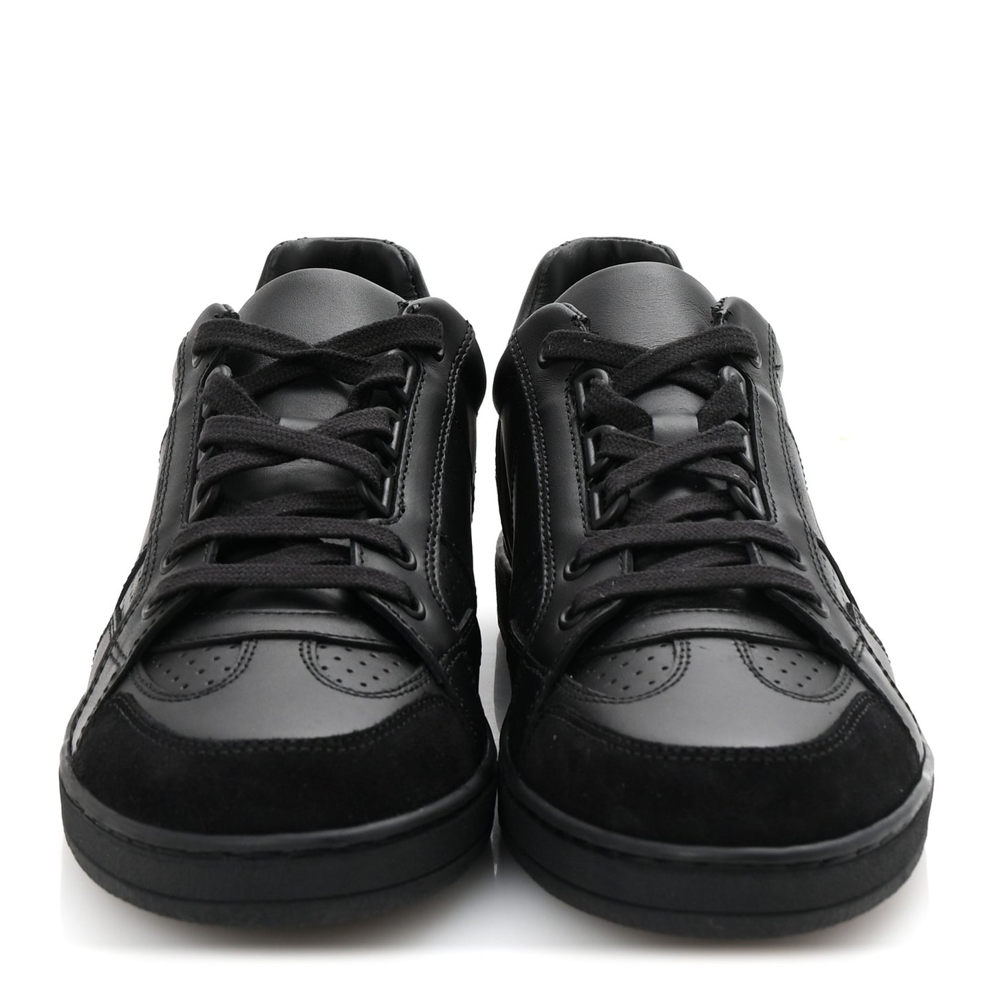 Calfskin Suede Logo Sneakers 36.5 Black