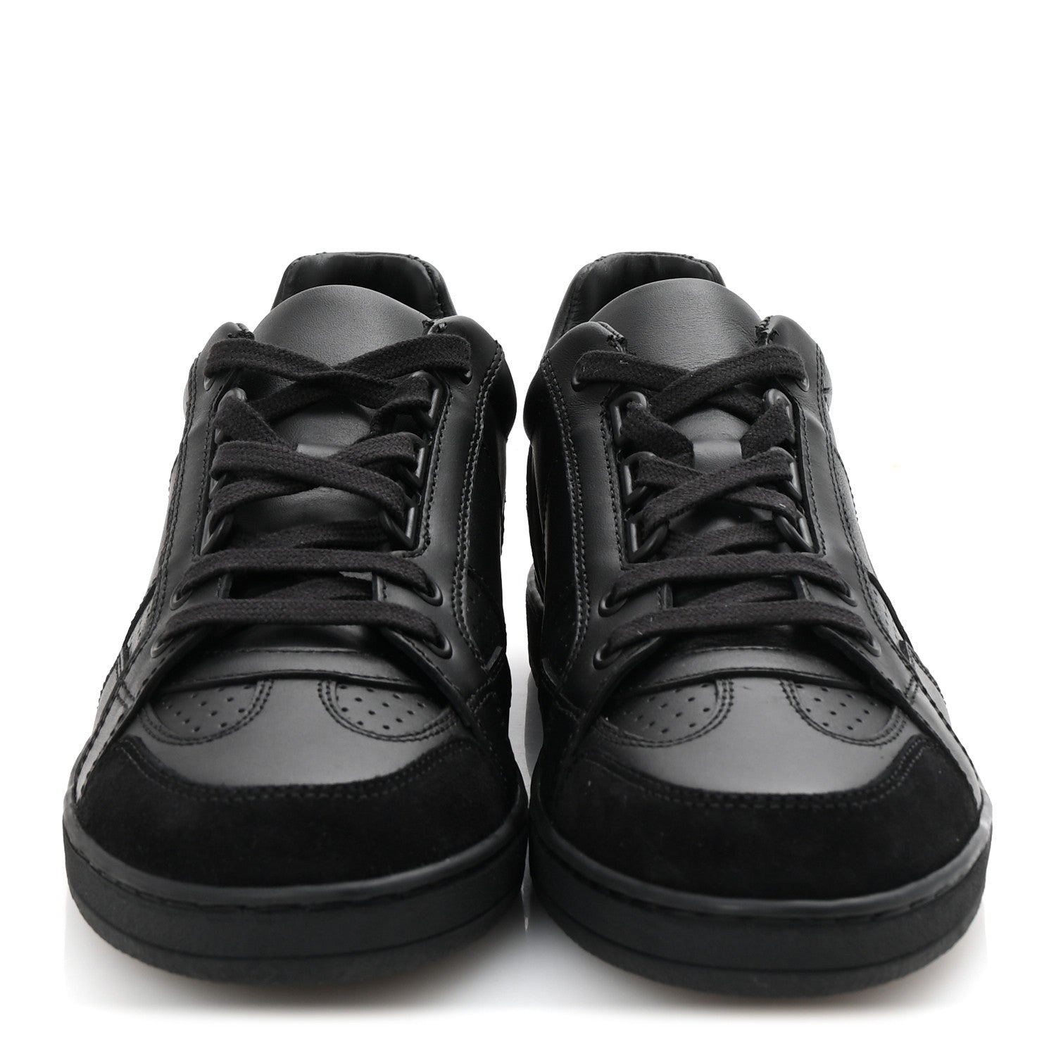 Christian Dior Calfskin Suede Logo Sneakers 36.5 Black 3 of 9