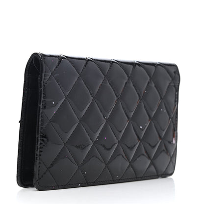 Chanel Patent Calfskin Quilted Yen Wallet Black 2 of 4