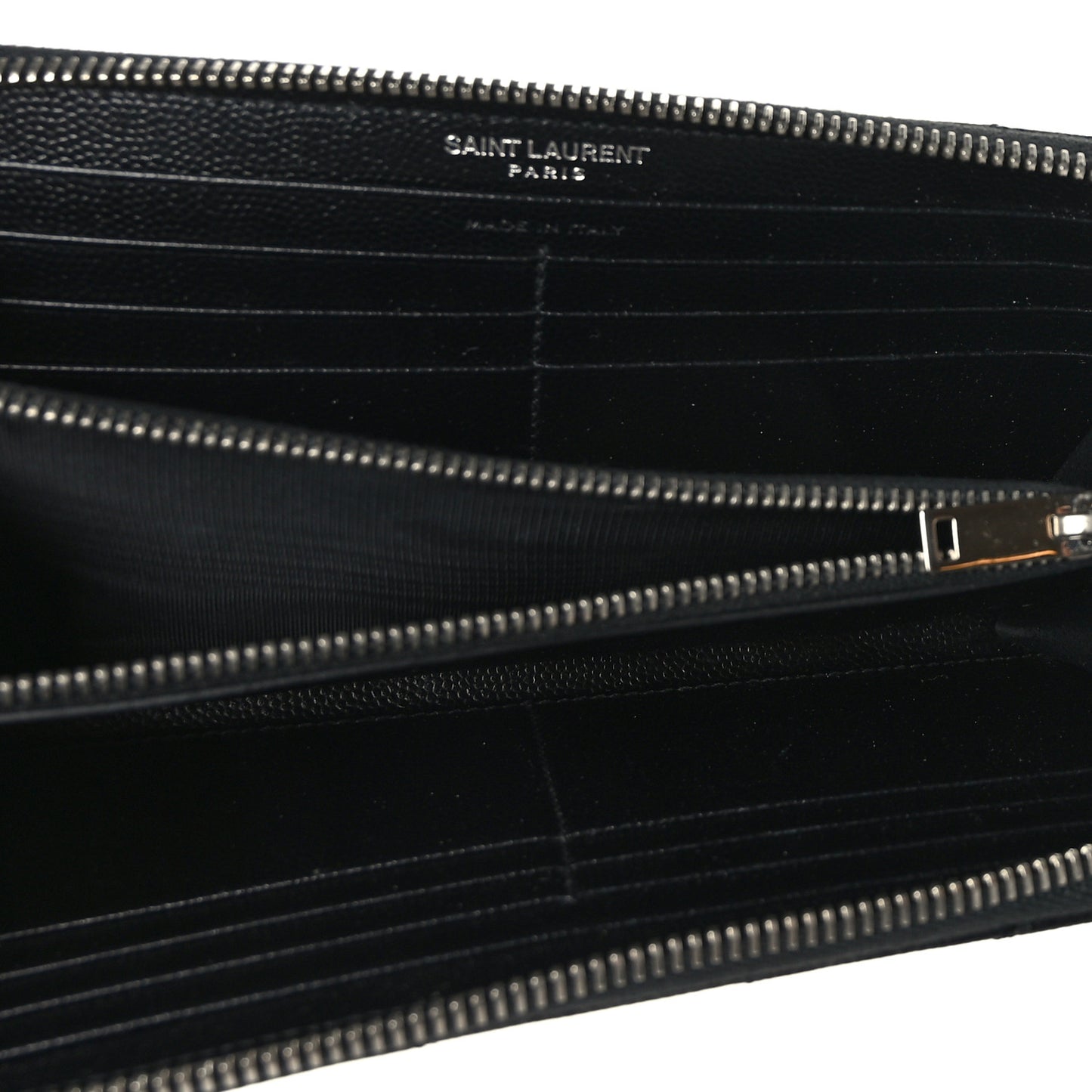 Grain De Poudre Matelasse Chevron Monogram Zip Around Wallet Black
