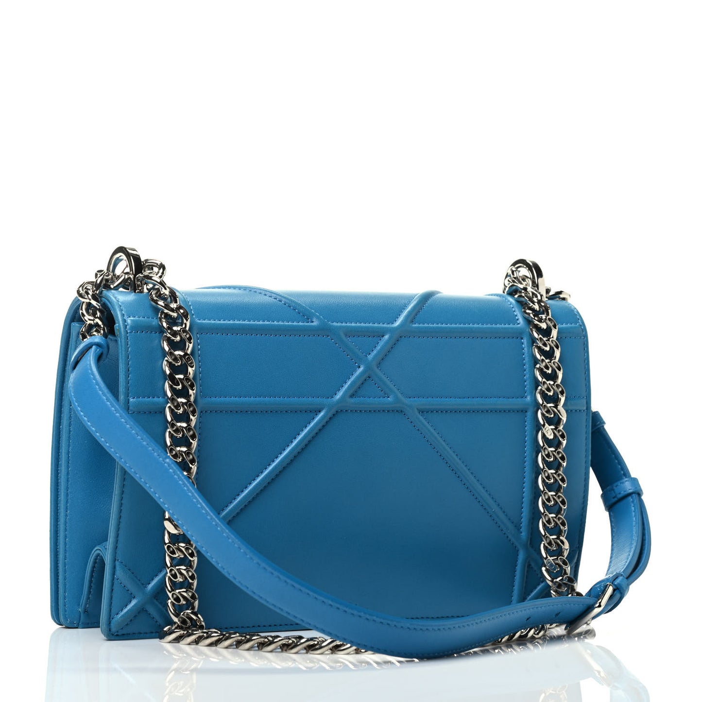 Grained Calfskin Medium Diorama Flap Bag Bleu De Minuit