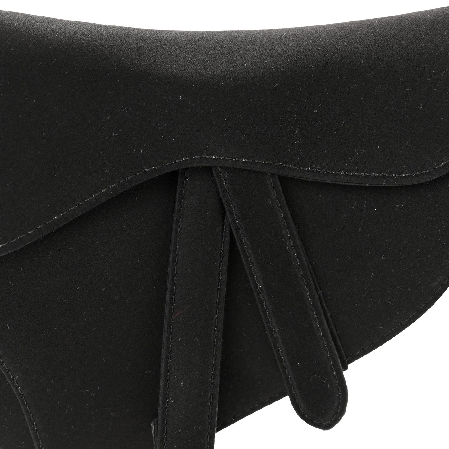Satin Crystal Mini Saddle Bag Black
