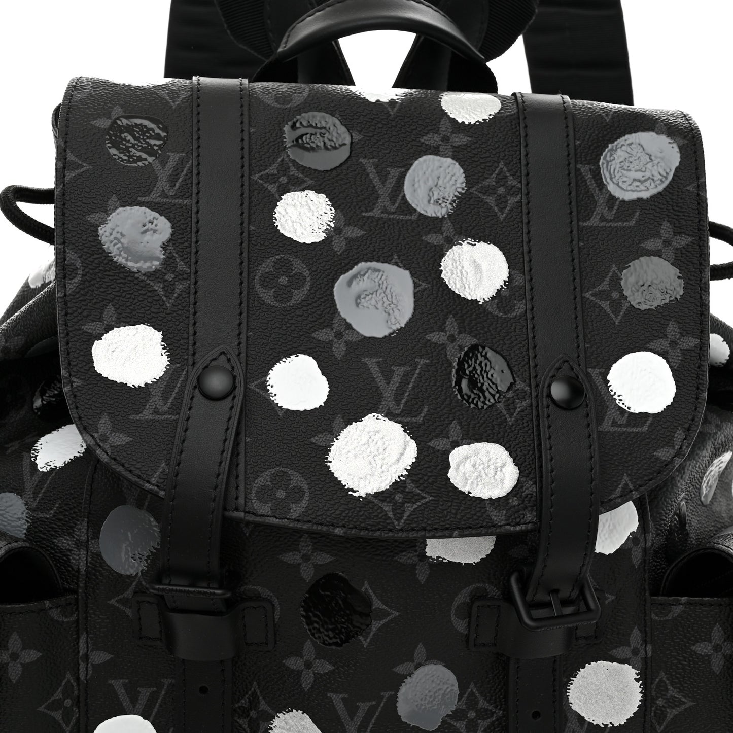 LV X YK Monogram Eclipse Dots Christopher MM Backpack Black