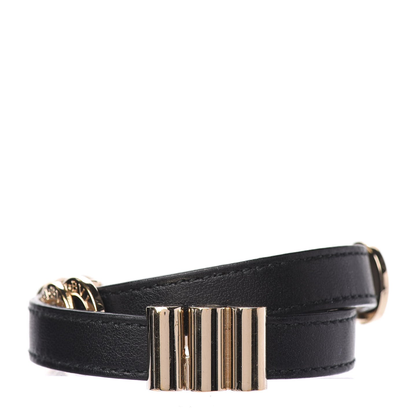 Calfskin Double Coiled Bracelet Black