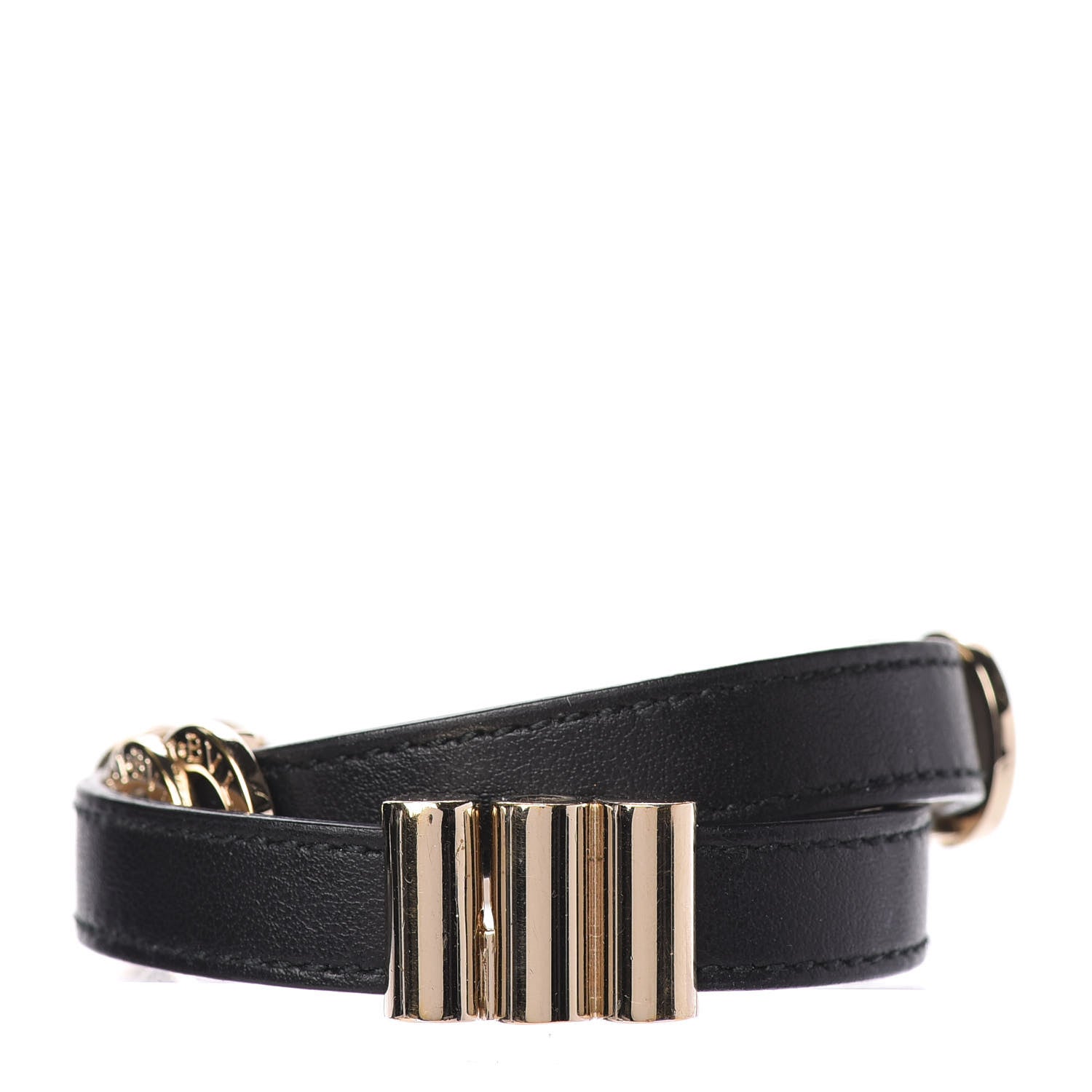 Bulgari Calfskin Double Coiled Bracelet Black 3 of 6