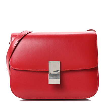 Celine Box Calfskin Medium Classic Box Flap Bag Red 1 of 10