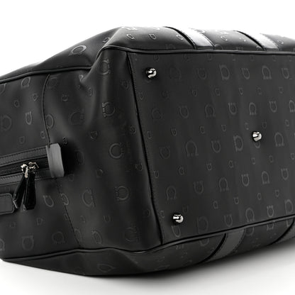 Salvatore Ferragamo Calfskin Gancini Embossed Travel Duffle Bag Black 7 of 8