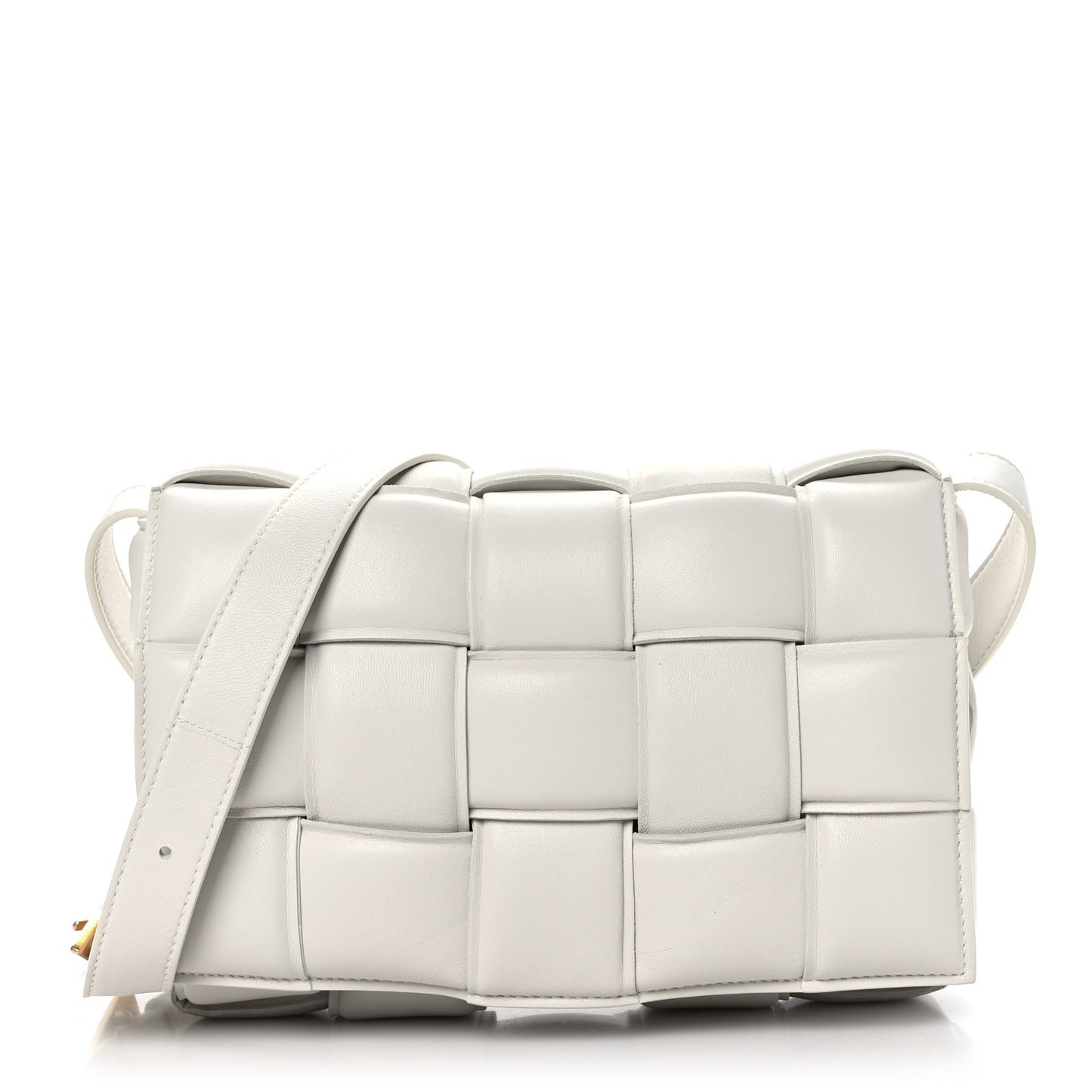 Nappa Maxi Intreccio Padded Cassette Crossbody Bag Chalk