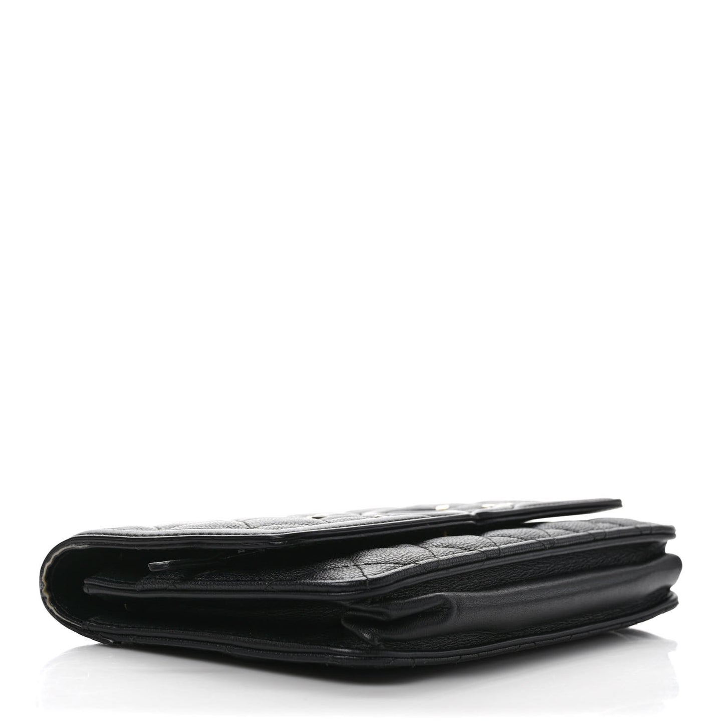 Caviar Quilted CC Filigree Wallet On Chain WOC Black