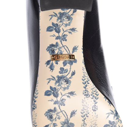 Gucci Goatskin Feline Ginger Loafer Pumps 37 Black Light Brown 7 of 8