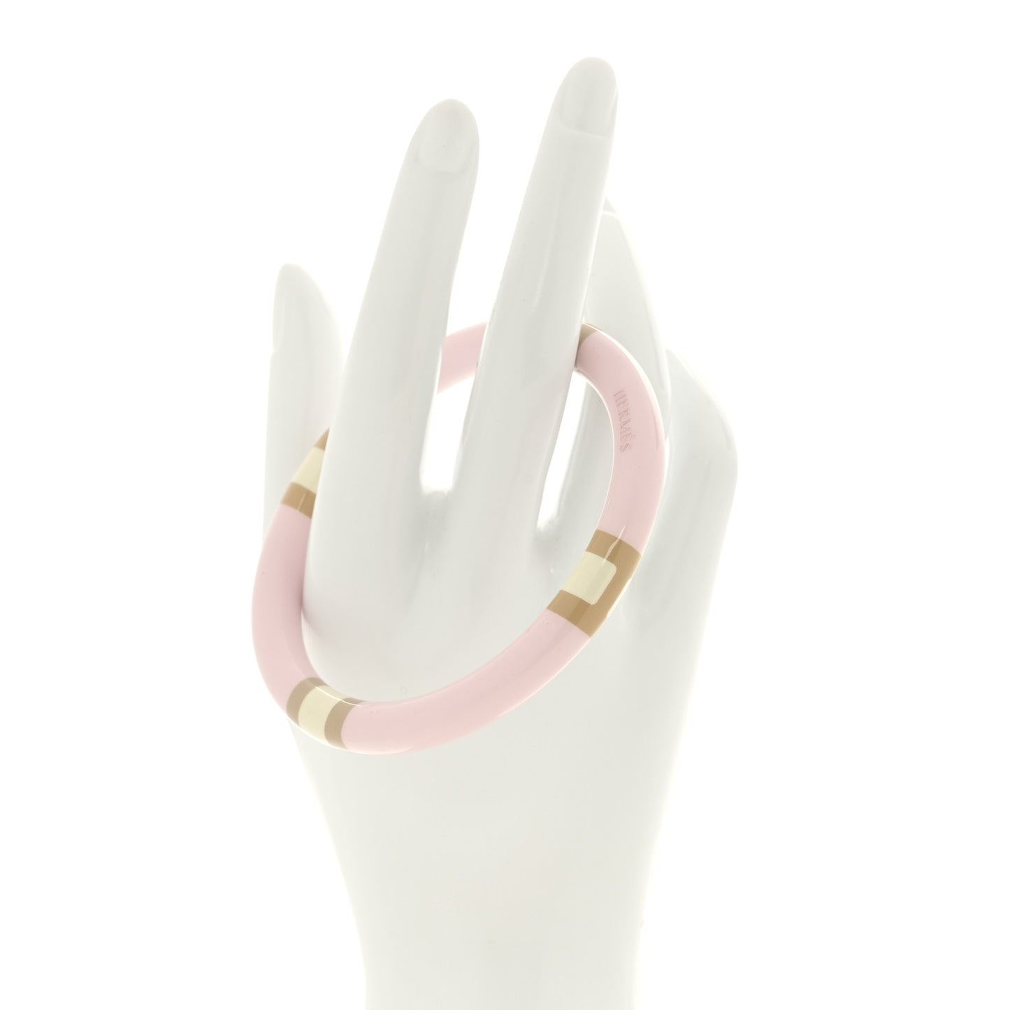 Lacquered Wood H Equipe PM Bangle Bracelet T1 Faubourg Pastel