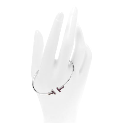 Tiffany 18K White Gold Ruby T Wire Bracelet 2 of 5
