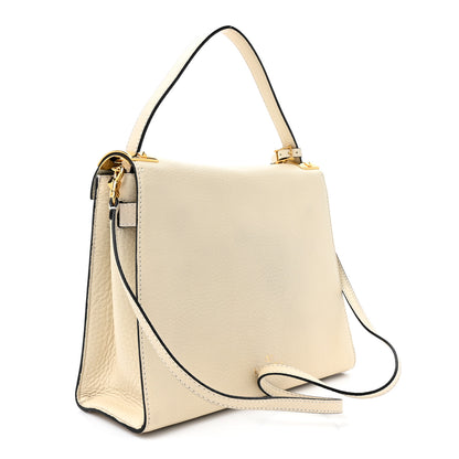 Valentino Garavani VALENTINO GARAVANI Grained Calfskin Medium My Rockstud Frame Bag Light Ivory 3 of 14