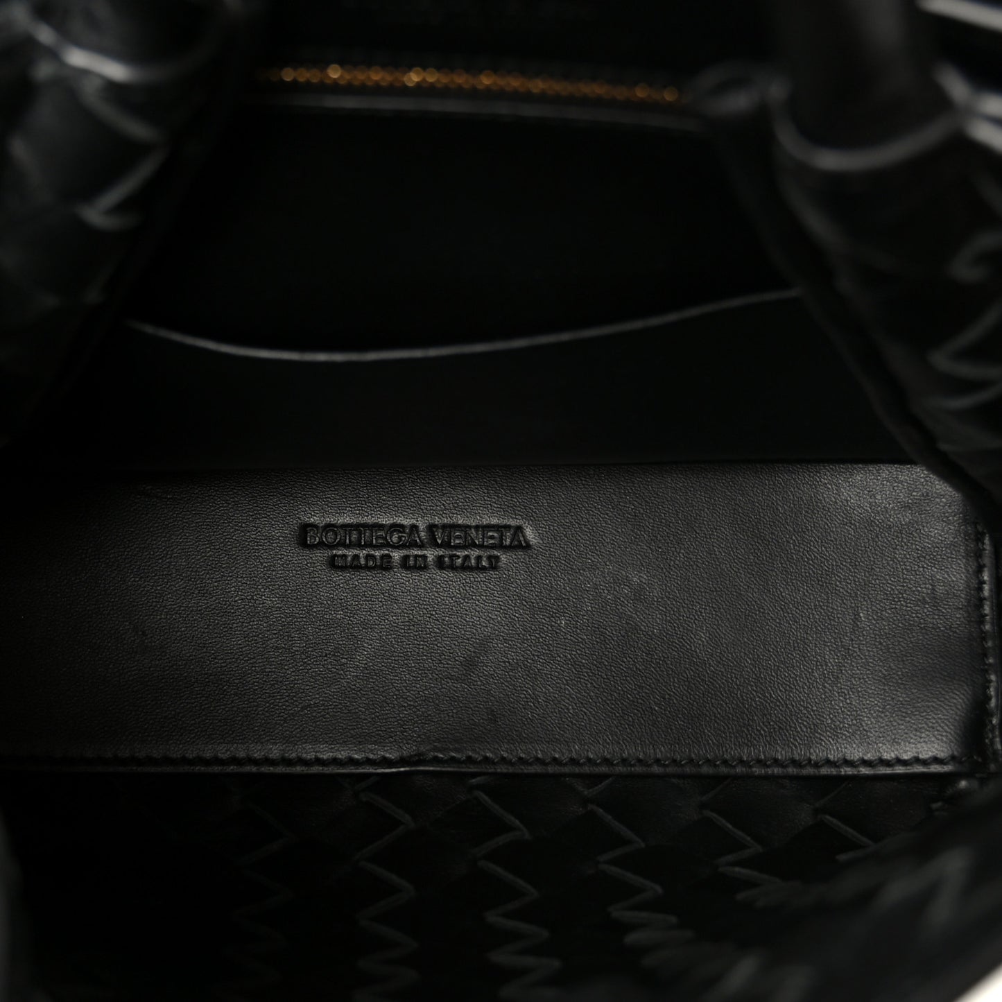 Nappa Intrecciato Small Andiamo Shoulder Bag Black