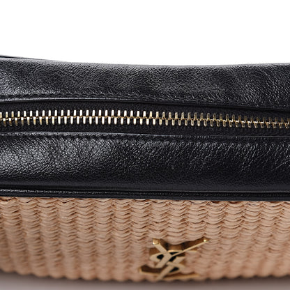 Saint Laurent Raffia Canvas Monogram Mini Lou Camera Bag Beige Black 11 of 11