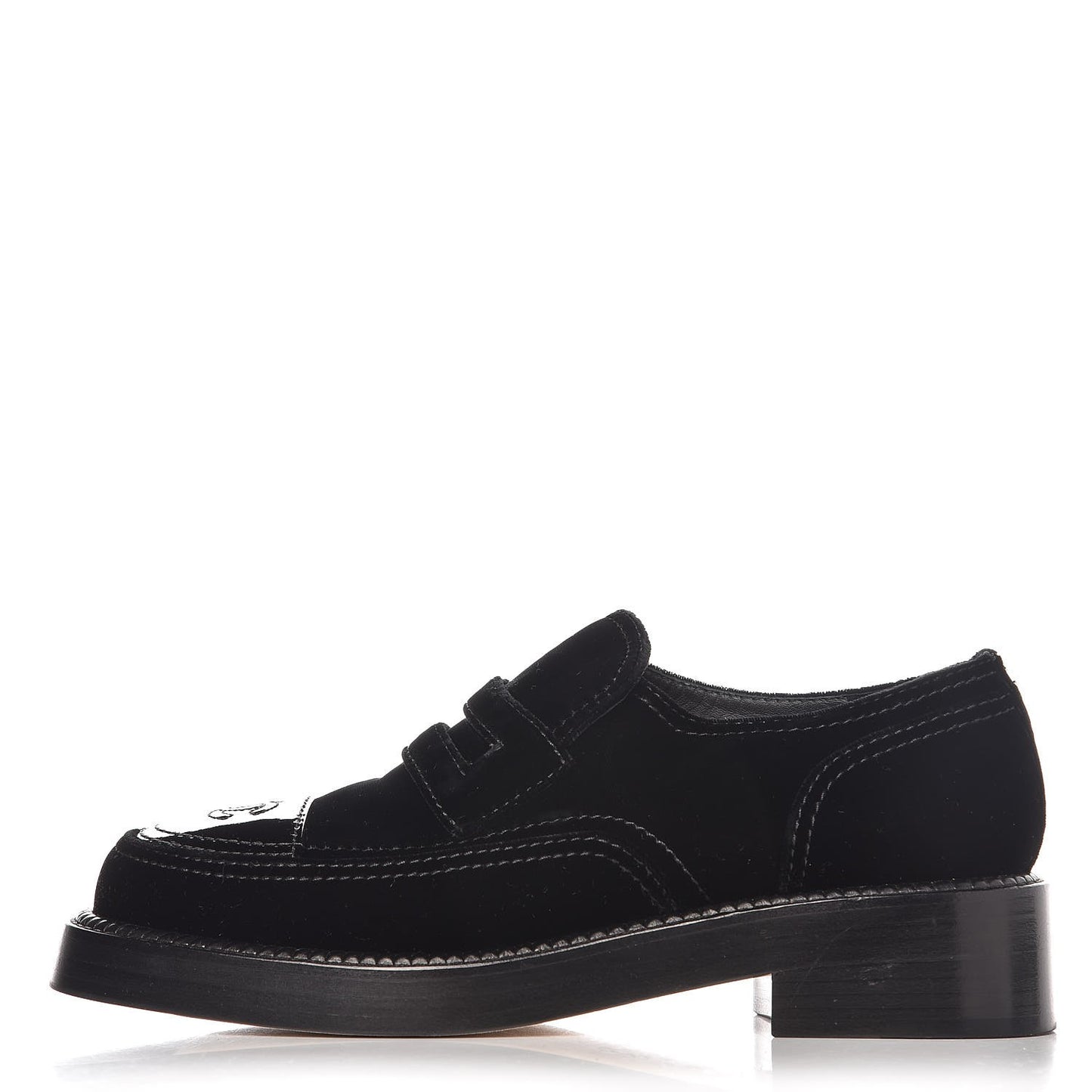 Velvet Patent Mocassin Loafers 40 Black