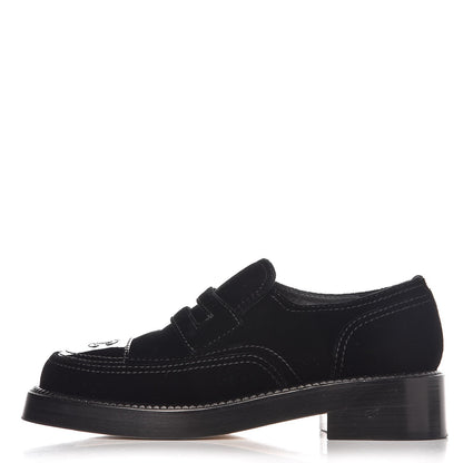 Chanel Velvet Patent Mocassin Loafers 40 Black 1 of 9