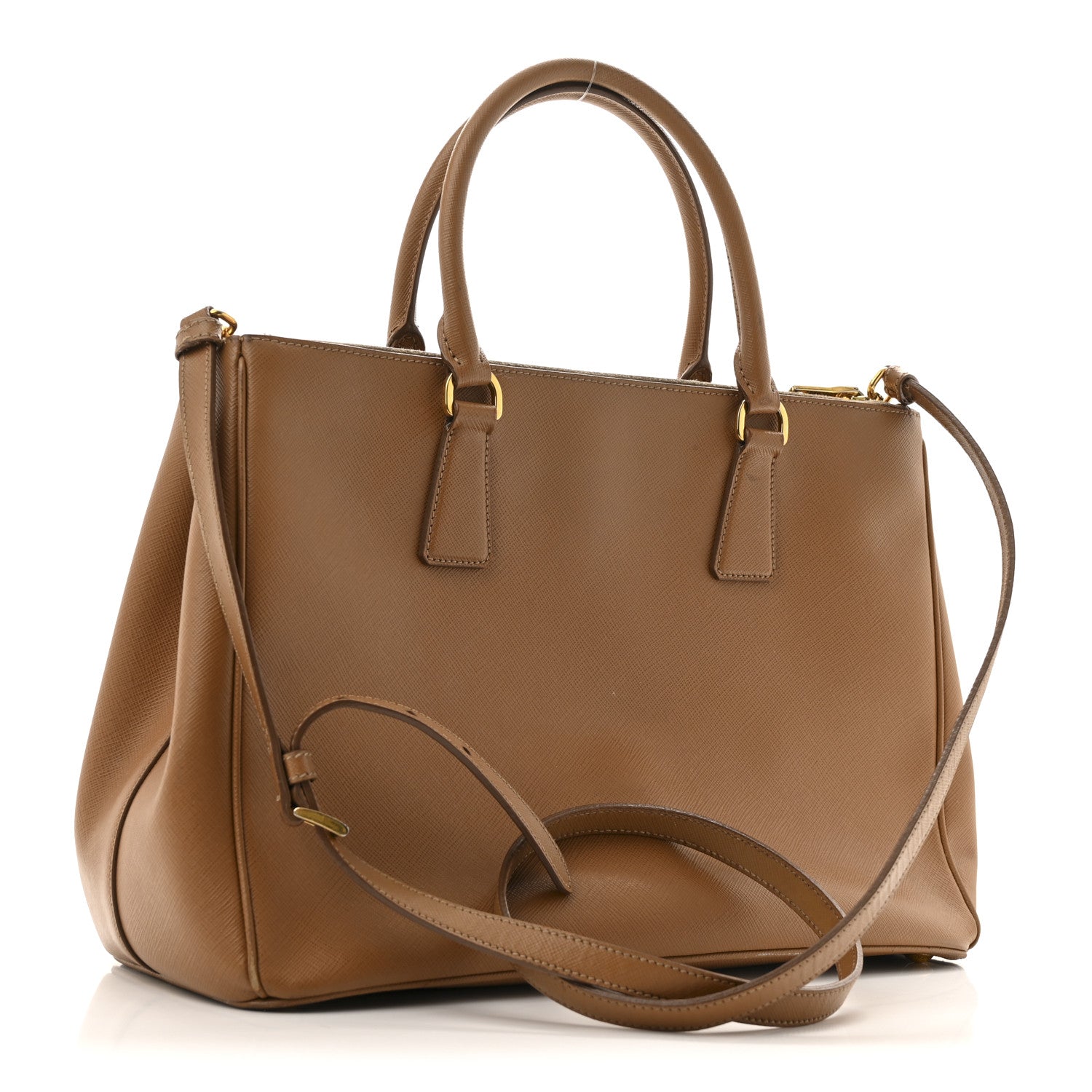 Prada Saffiano Medium Galleria Double Zip Tote Caramel 3 of 15