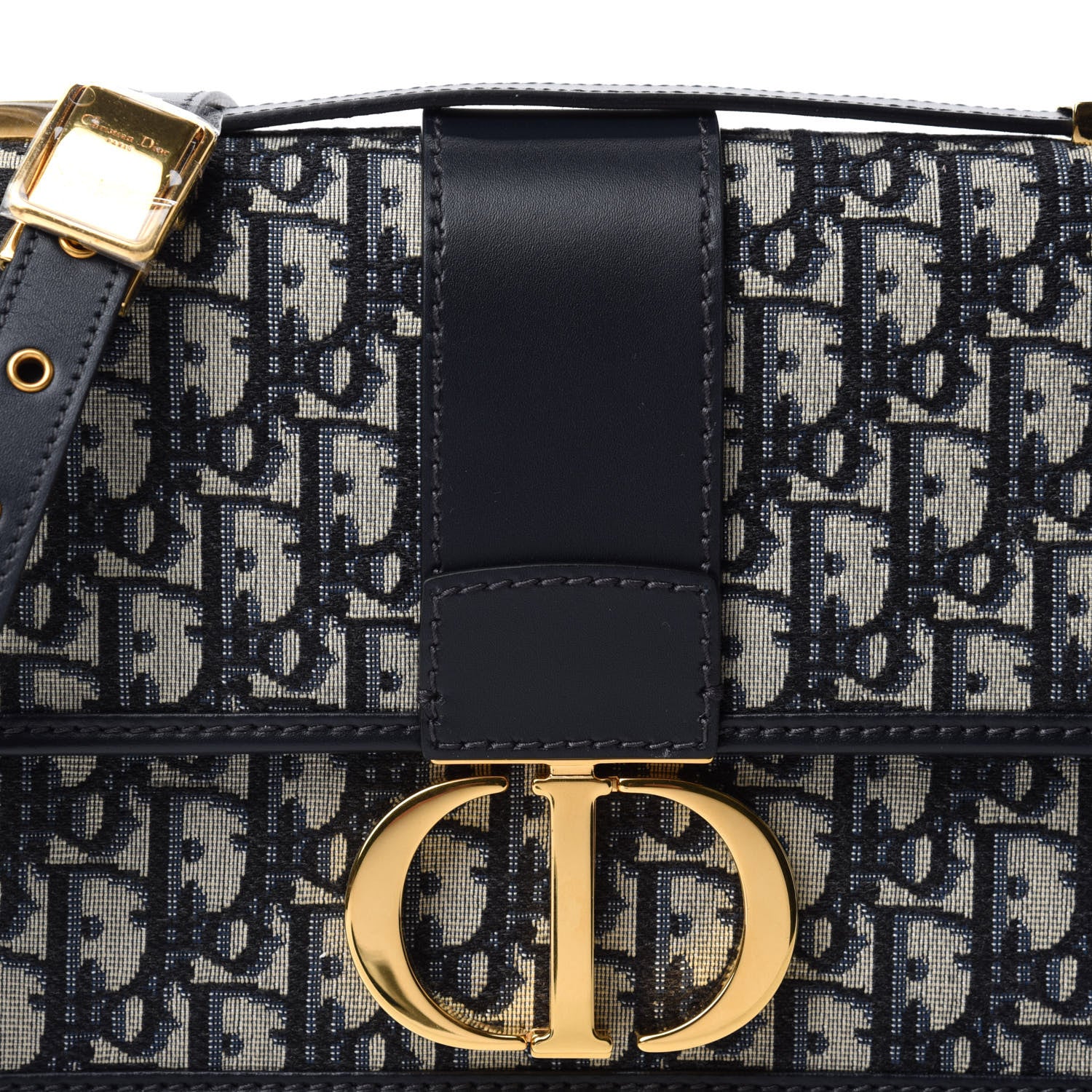 Christian Dior Oblique 30 Montaigne Flap Bag Blue 10 of 11