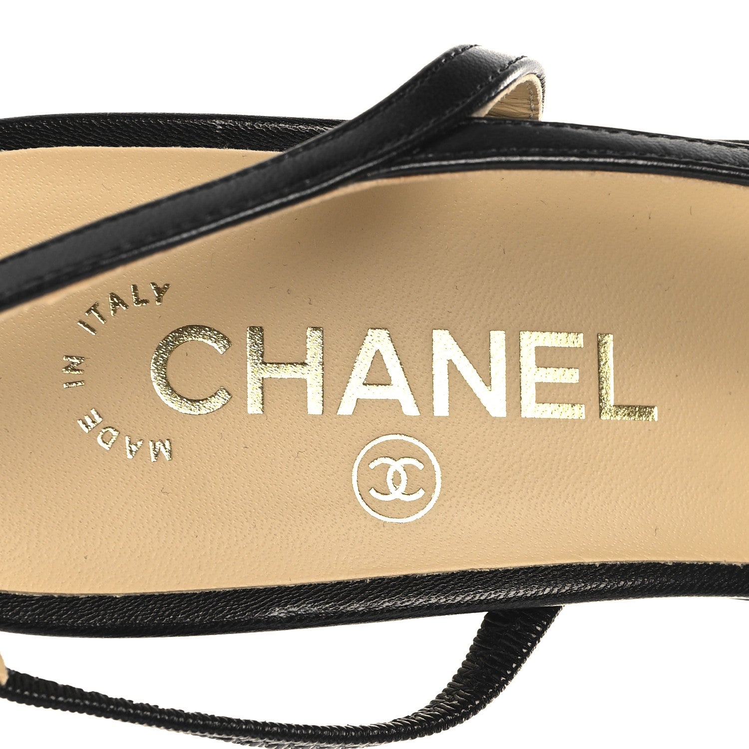 Chanel Goatskin Grosgrain Cap Toe CC Slingback Pumps 40.5 Black 9 of 10