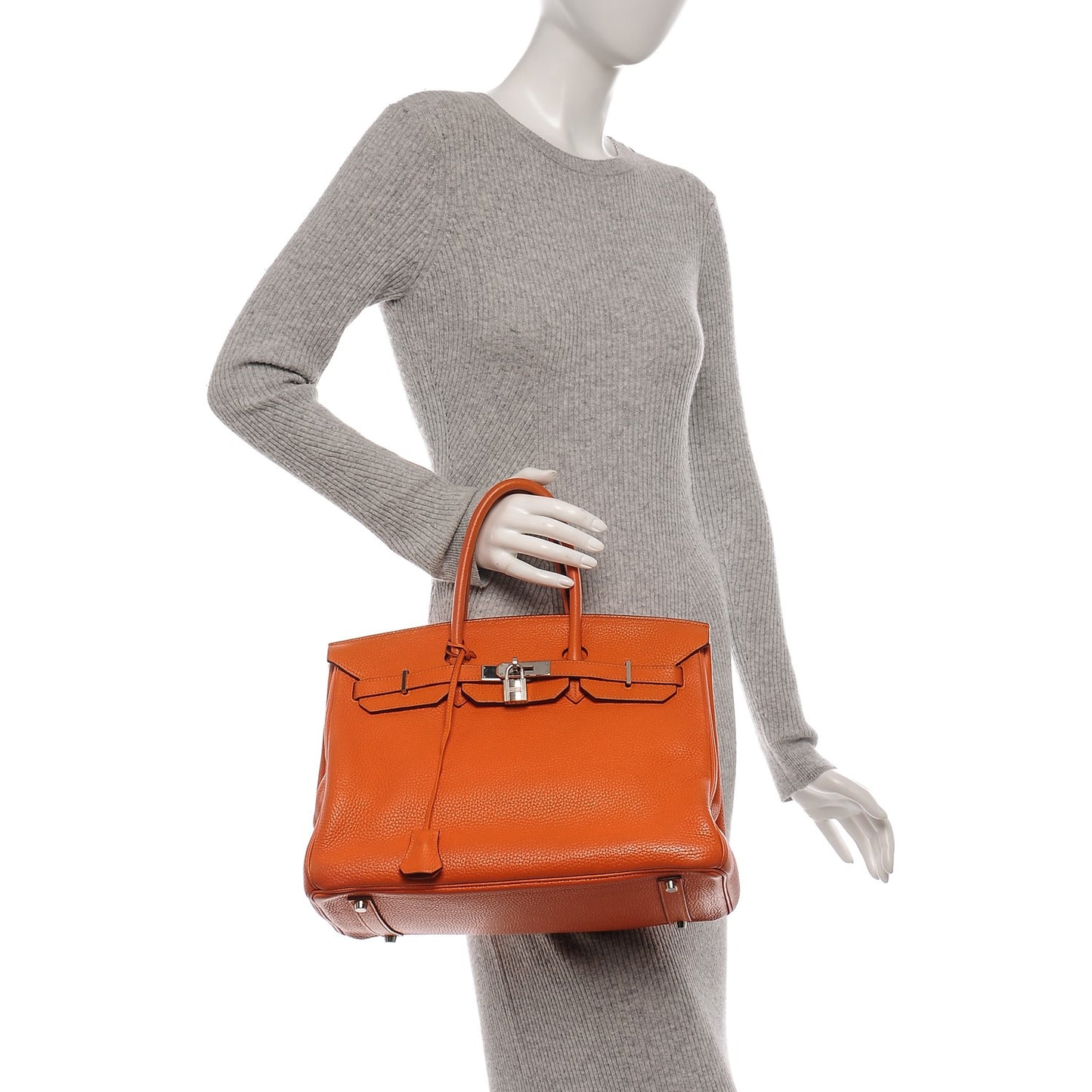 Taurillon Clemence Birkin 35 Orange