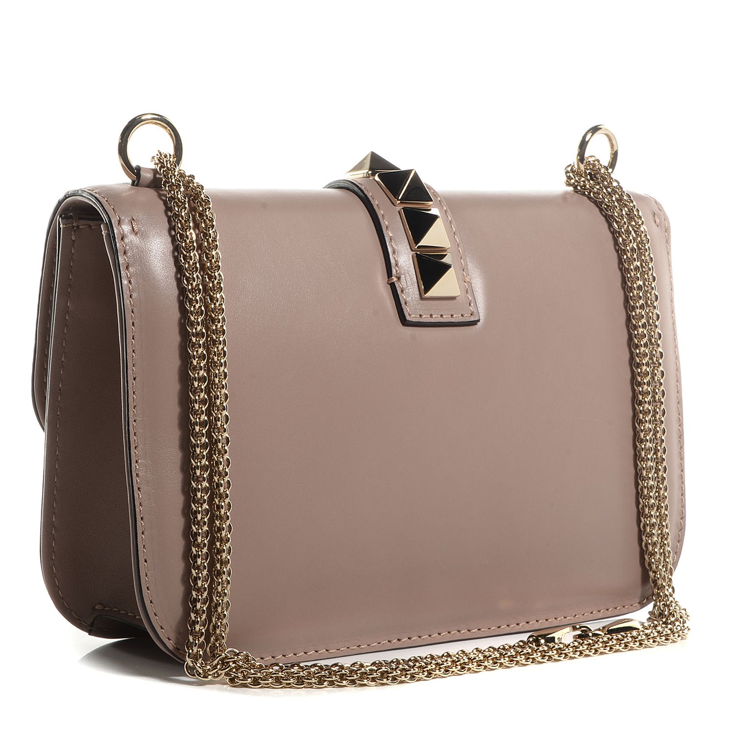 Vitello Medium Glam Lock Rockstud Flap Poudre