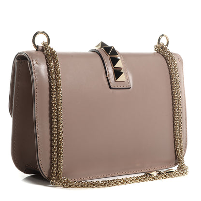 Valentino Garavani Vitello Medium Glam Lock Rockstud Flap Poudre 3 of 7