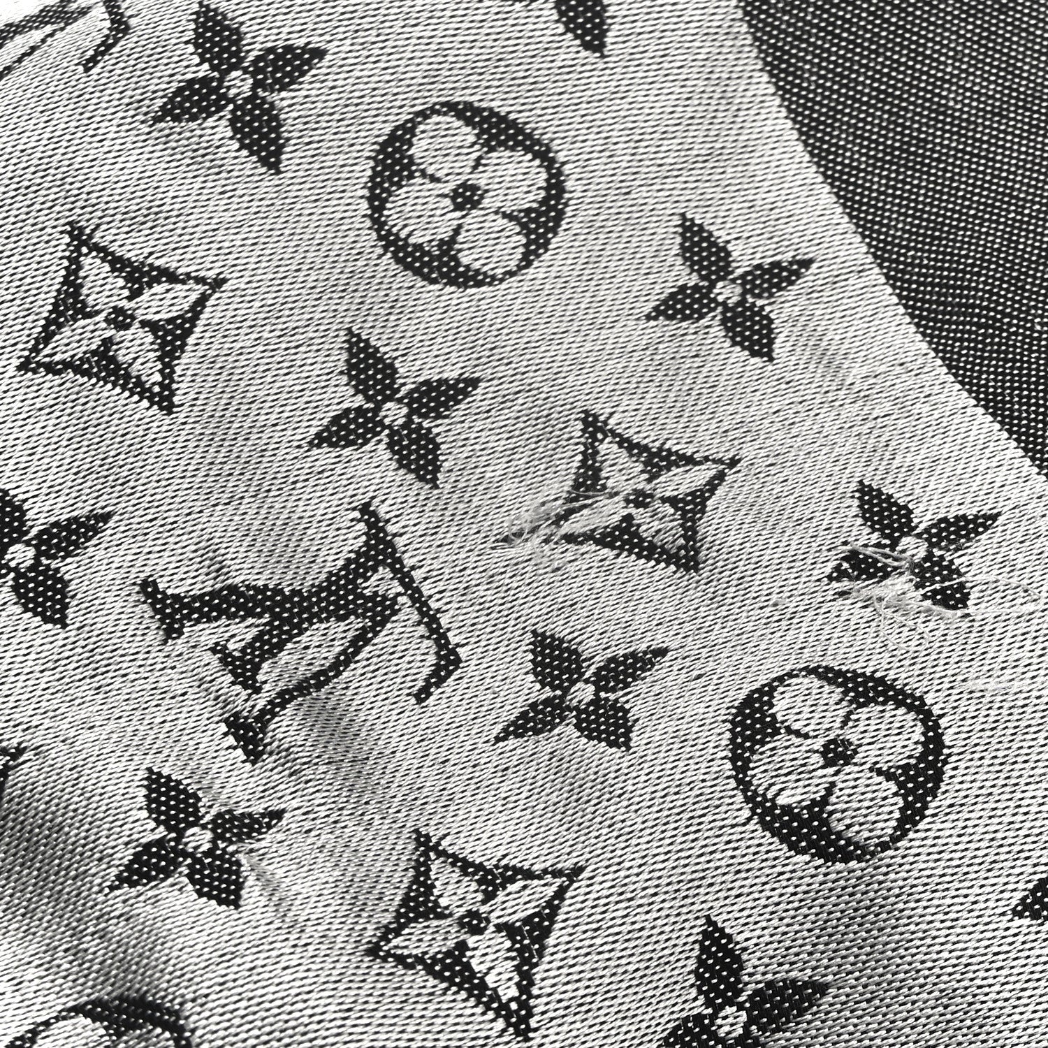Louis Vuitton Silk Wool Monogram Denim Shawl Black 5 of 5
