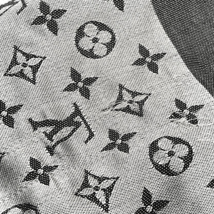 Louis Vuitton Silk Wool Monogram Denim Shawl Black 5 of 5
