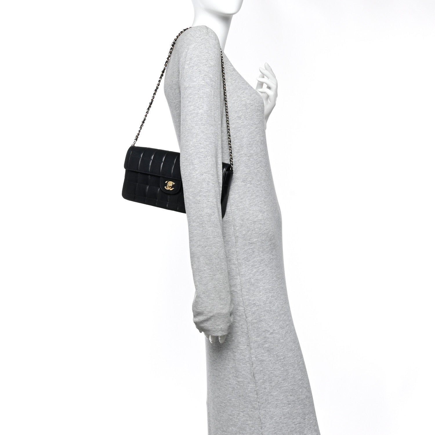 Chanel Lambskin East West Chocolate Bar Flap Black 2 of 11