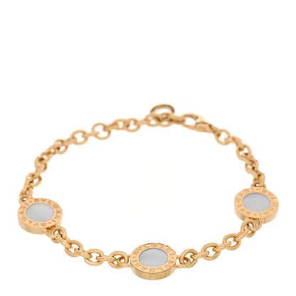 Bulgari 18K Yellow Gold Mother of Pearl Black Onyx BVLGARI BVLGARI Three Station Bracelet 2 of 5