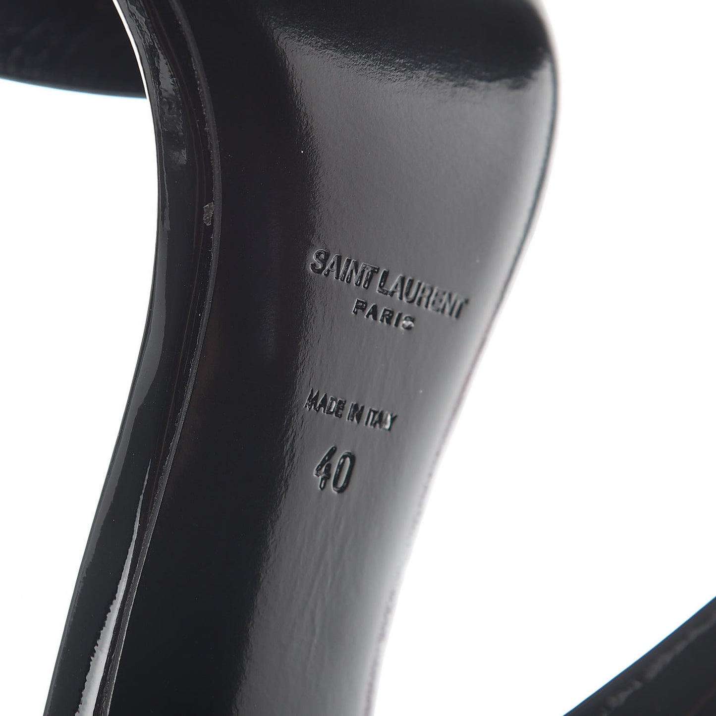Patent Calfskin Fetish 105 Sandal Heels 40 Black